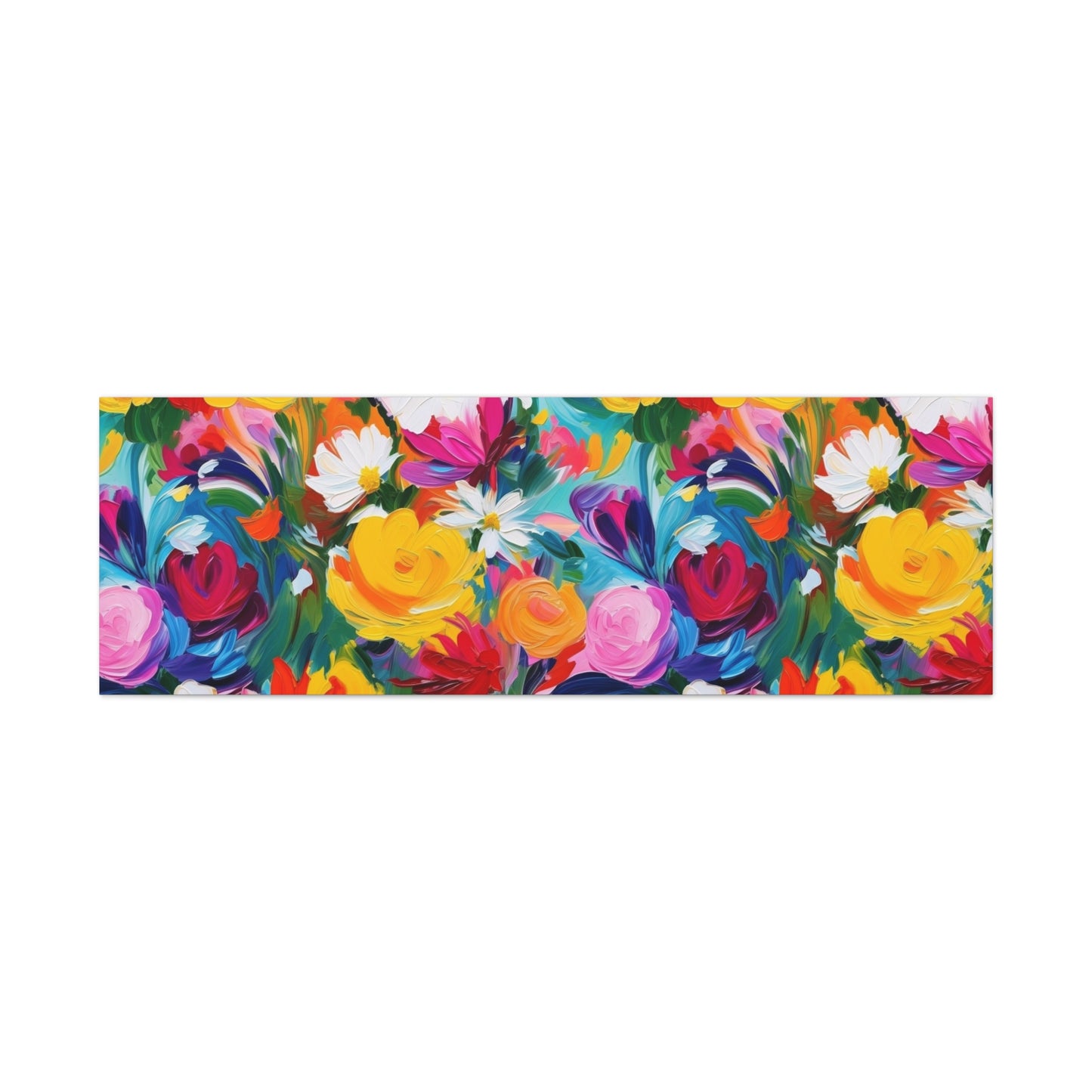 Vibrant Floral Matte Canvas Wall Art — Colorful Garden Print, Stretched 1.25"