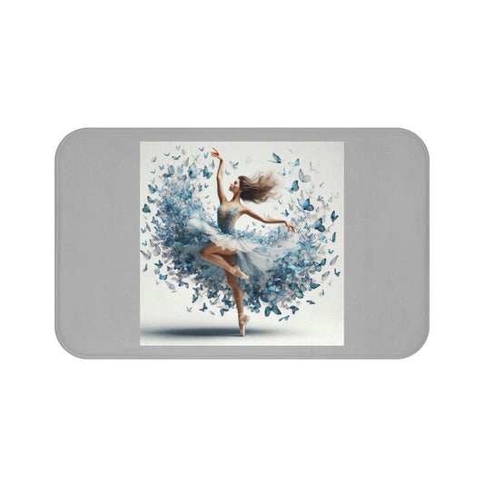 Elegant Ballerina Bath Mat, Dance Decor, Floral Home Accessory, Unique Bathroom Gift, Spa Vibes, Dance Lover's Gift