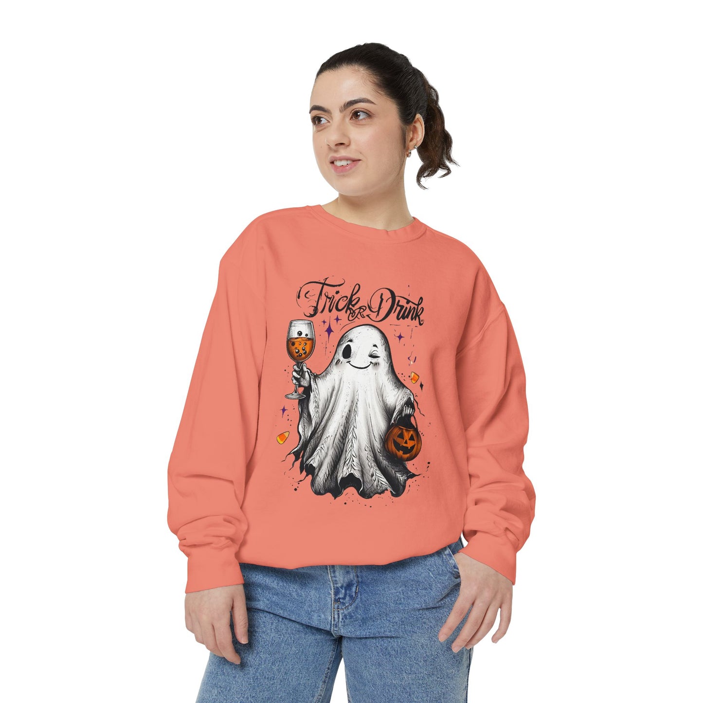 Spooky Ghost Sweatshirt | Trick or Treat Apparel, Halloween Gift, Cozy Unisex Top, Fall Fashion, Casual Wear