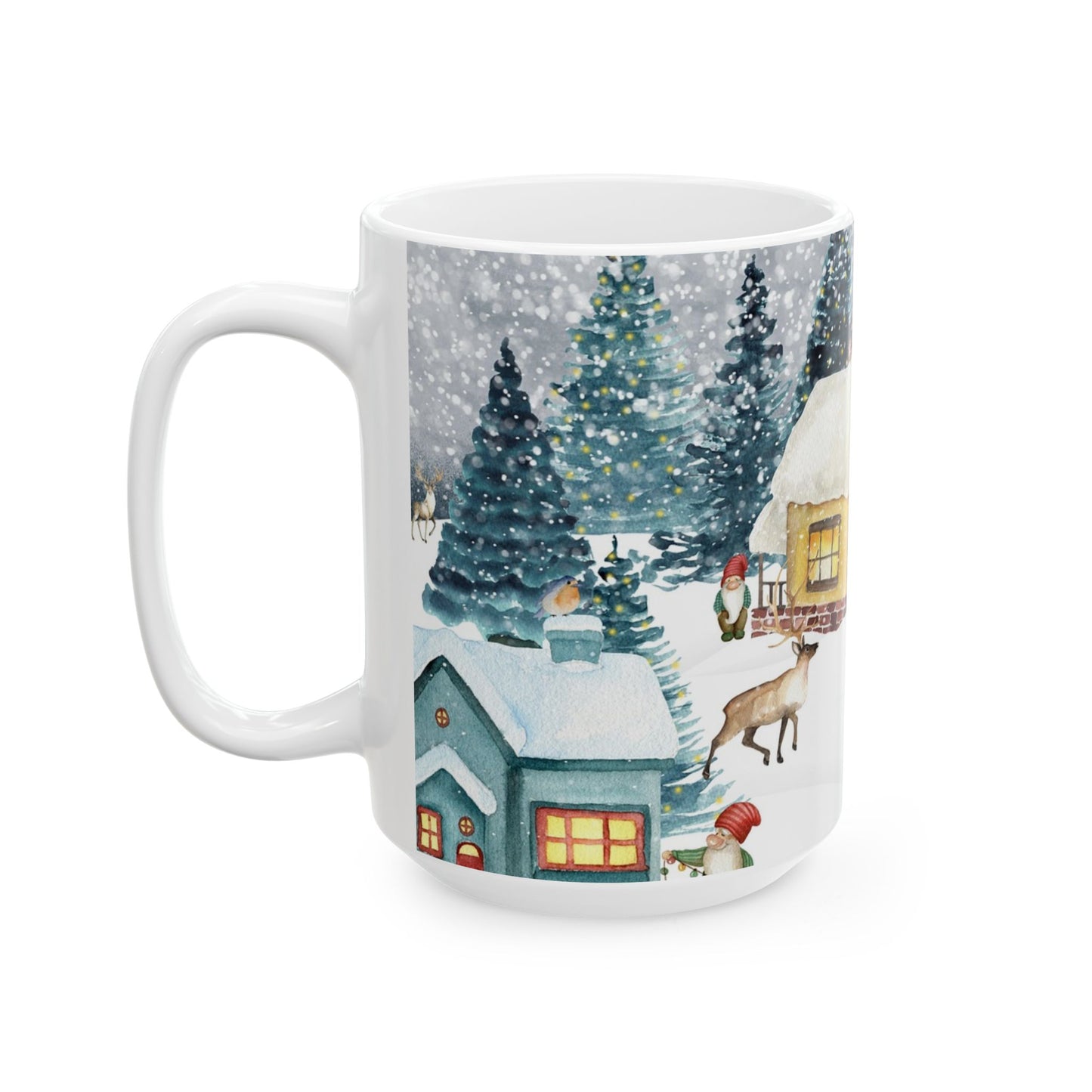 Winter Wonderland Ceramic Mug - Cozy Hot Chocolate Cup, Holiday Gift, Christmas Decor, Seasonal Kitchenware, Snowy Scene