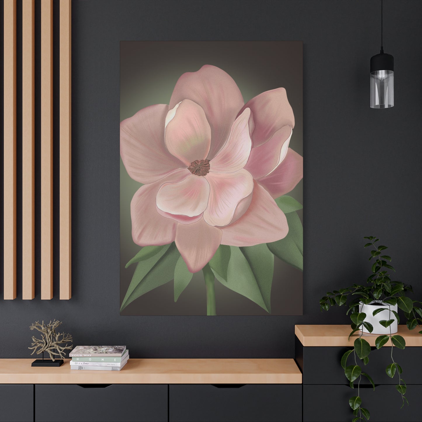 Matte Canvas, Stretched, 1.25" Pink Flowers