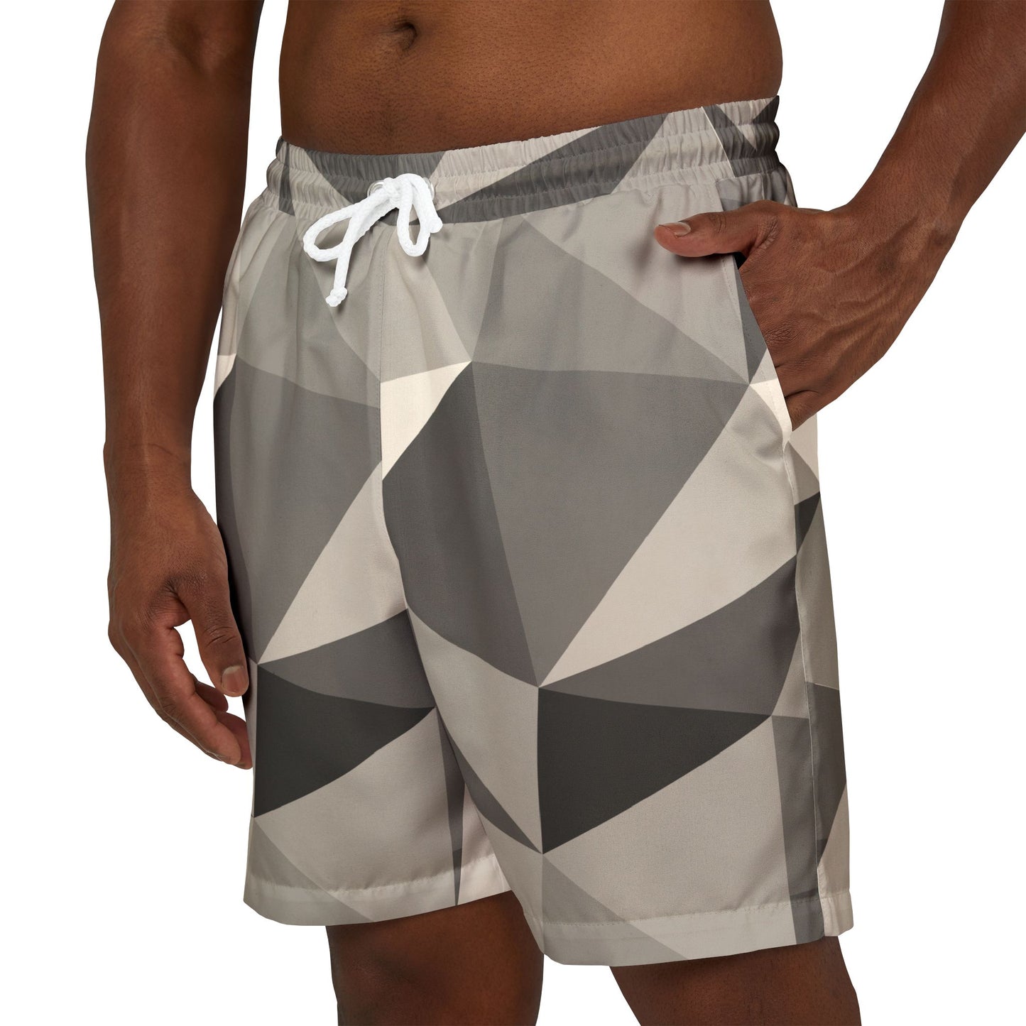 Stylish Unisex Swim Shorts - Modern Geometric Pattern, Beachwear, Summer Essentials, Pool Party, Vacation Outfit
