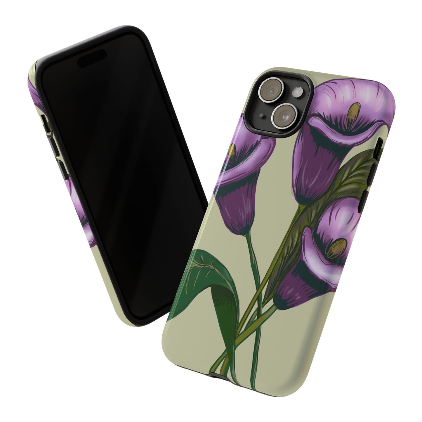 Floral Phone Case - Tough Cases, Purple Flower Design, Cell Phone Accessories, Gift for Her, Nature Lover Essentials