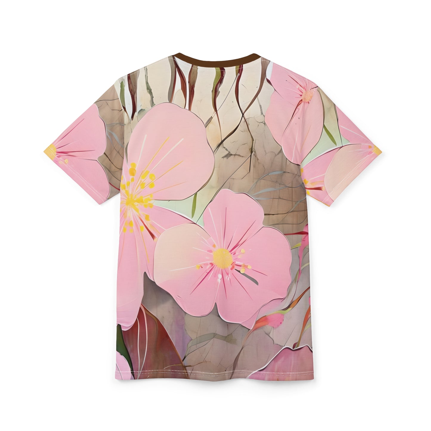 Floral Unisex Cut & Sew Tee  Soft Pink Blossom Design