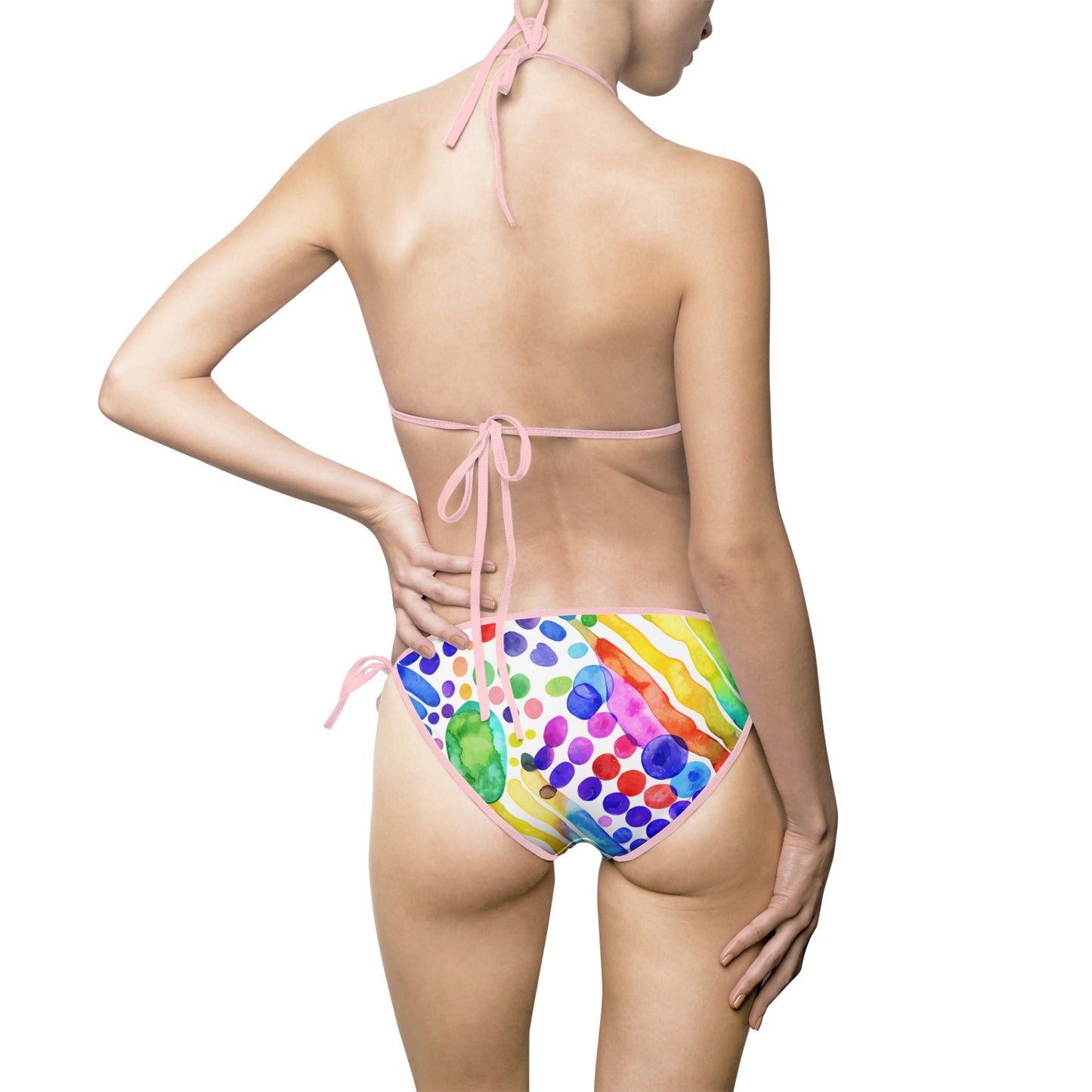 Vibrant Women's Bikini Swimsuit, Colorful Beachwear, Summer Pool Party, Vacation Swimwear, Fun Print Swim Set, Holiday Swimwear