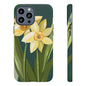 Floral Phone Case - Yellow Daffodil Design, Tough Phone Cover, Spring Decor, Floral Gift, Nature-Inspired Accessories