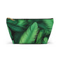 Tropical Leaf Accessory Pouch, Eco-Friendly Makeup Bag, Travel Organizer, Green Floral Pouch, Cute Gift for Nature Lovers
