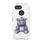 Cute Hippo Phone Case, Unique Tough Cases, Animal Lover Gift, Cute Animal Design, Baby Animal Phone Accessory