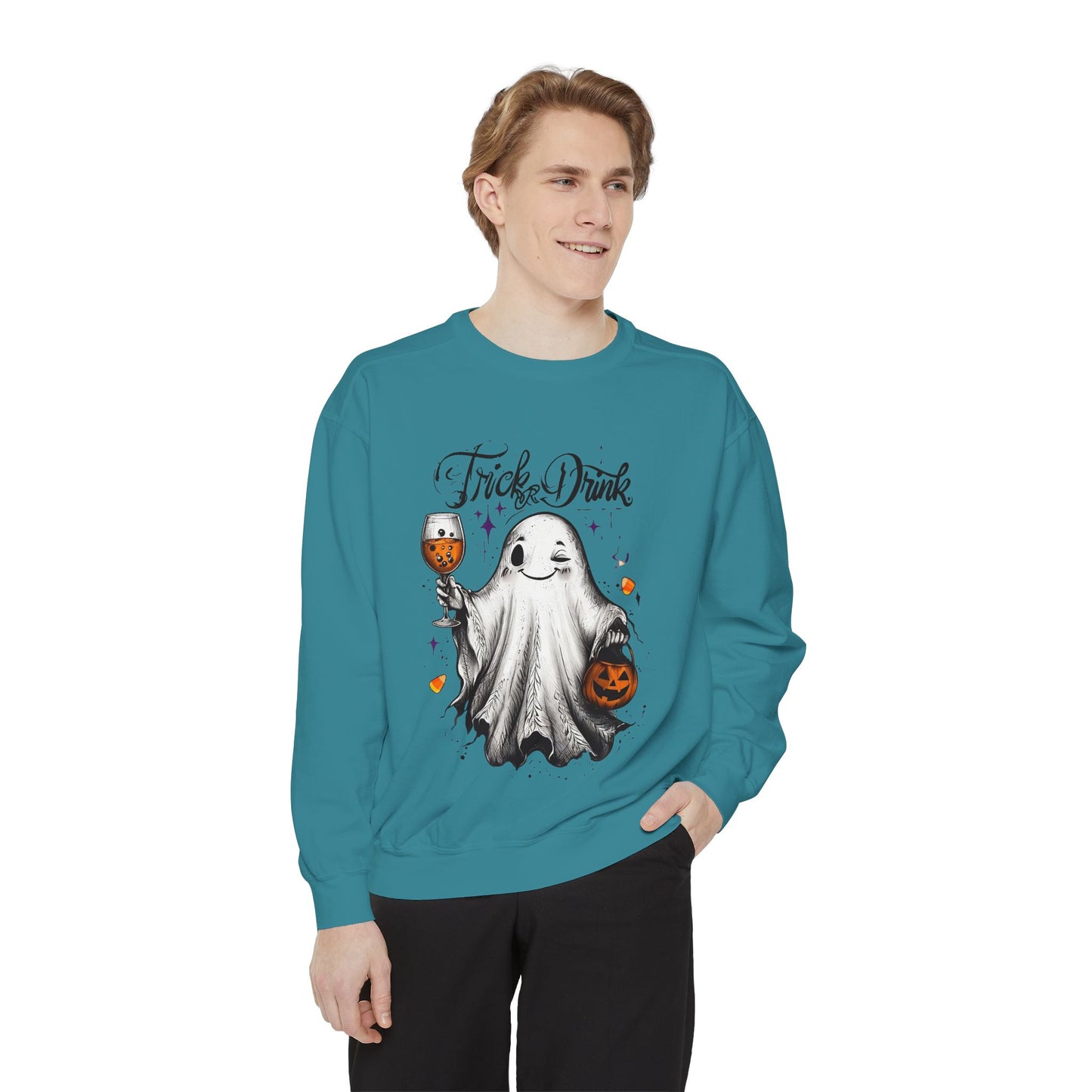 Spooky Ghost Sweatshirt | Trick or Treat Apparel, Halloween Gift, Cozy Unisex Top, Fall Fashion, Casual Wear