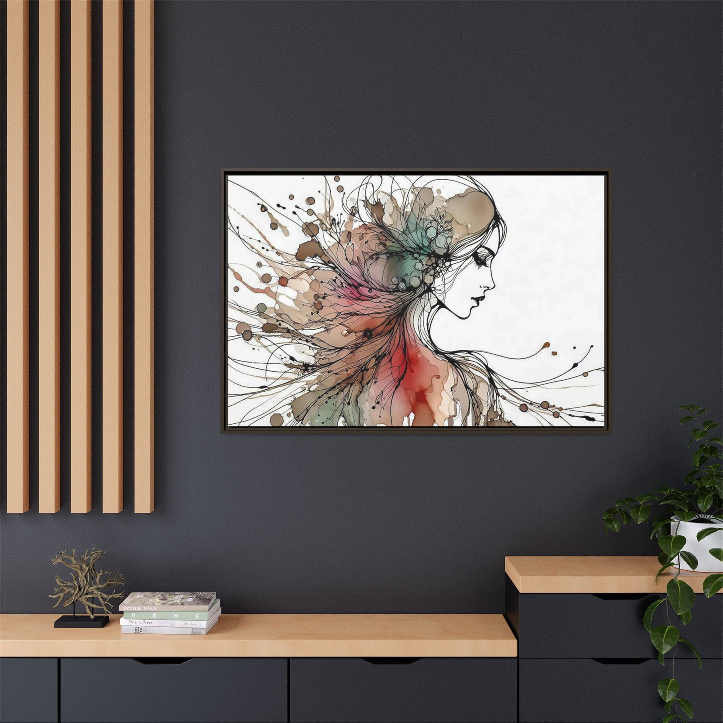 Matte Canvas, Framed (Multi-color) - Girl Whispers