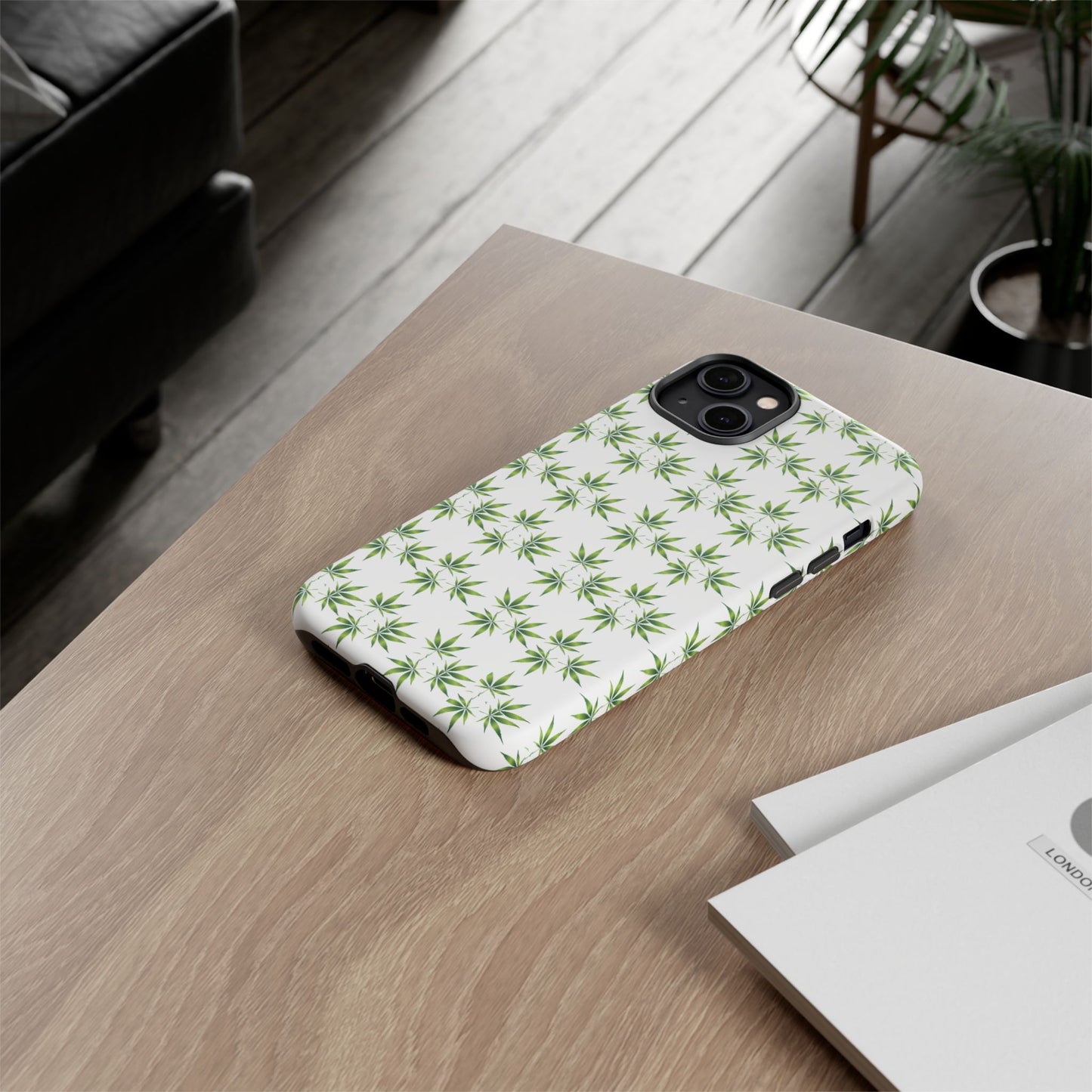 Stylish Phone Case with Cannabis Leaf Design, Durable Phone Cover, Gift for Stoner Friends, Unique Phone Accessory, Nature-Inspired Design