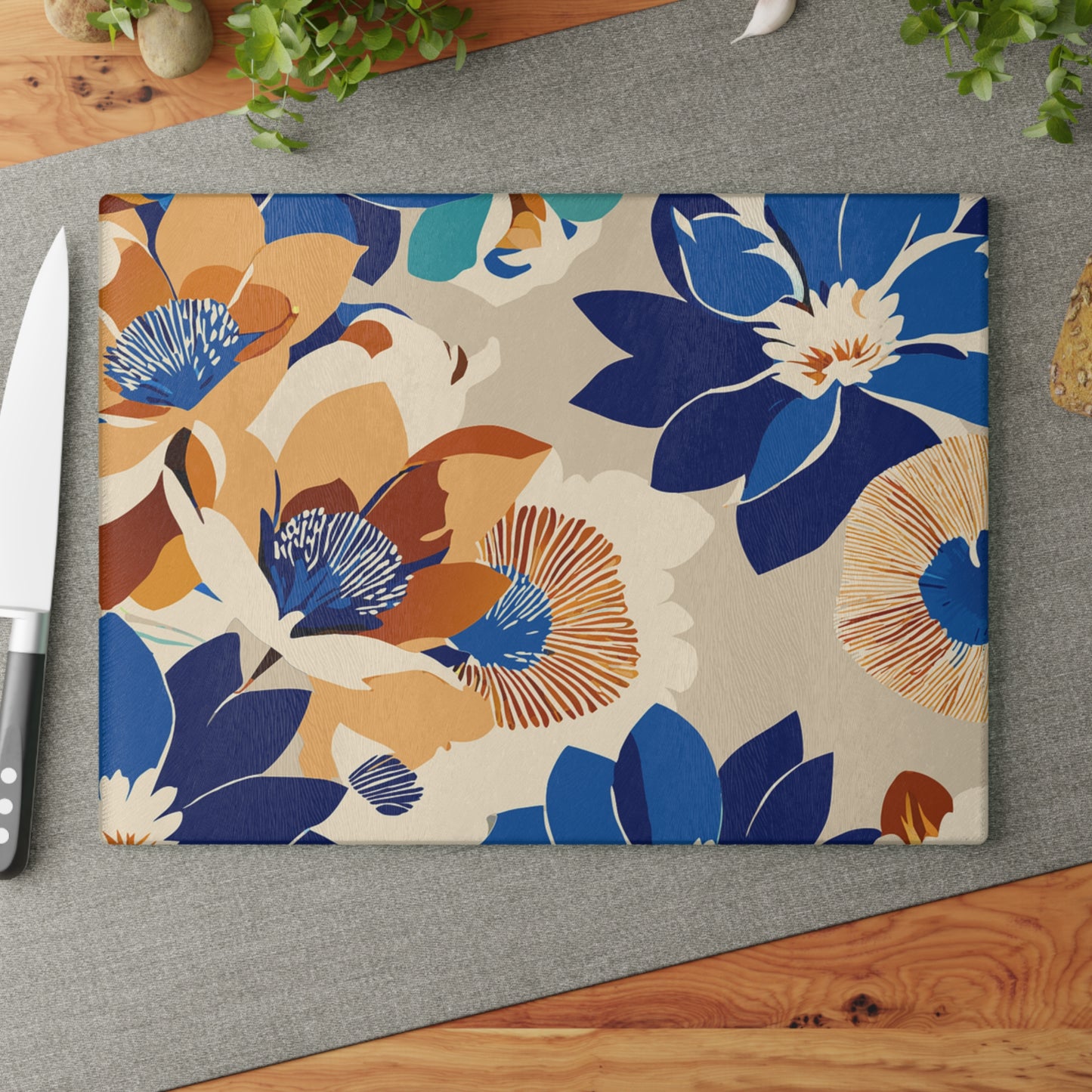 Vibrant Floral Glass Cutting Board, Kitchen Decor, Gift for Home Cooks, Wedding Present, Cooking Essentials, Unique Housewarming Gift
