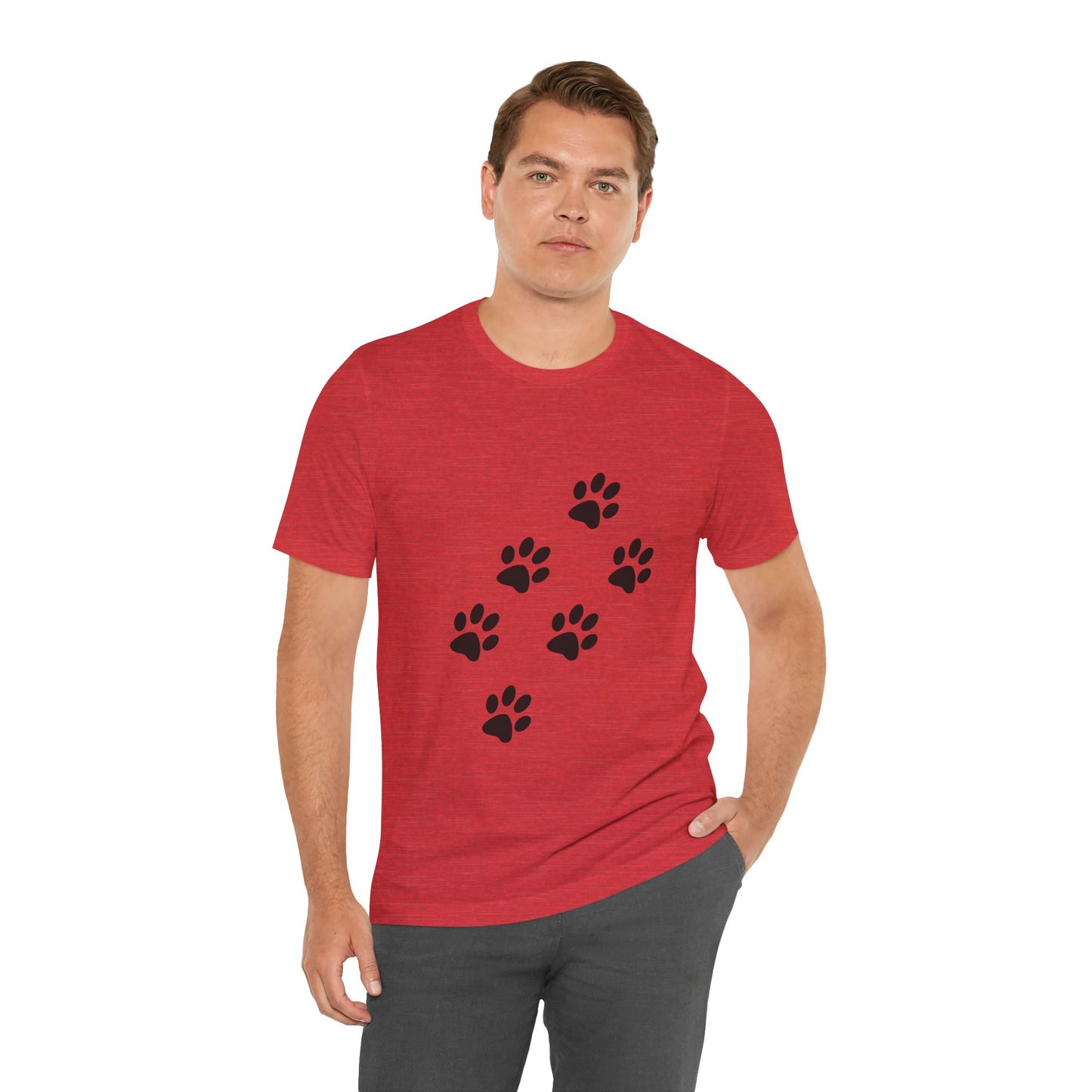 Paw Print Short Sleeve Tee | Unisex Animal Lover Shirt, Pet Owner Gift, Casual Wear, Gifts for Dog Lovers, Comfortable T-Shirt