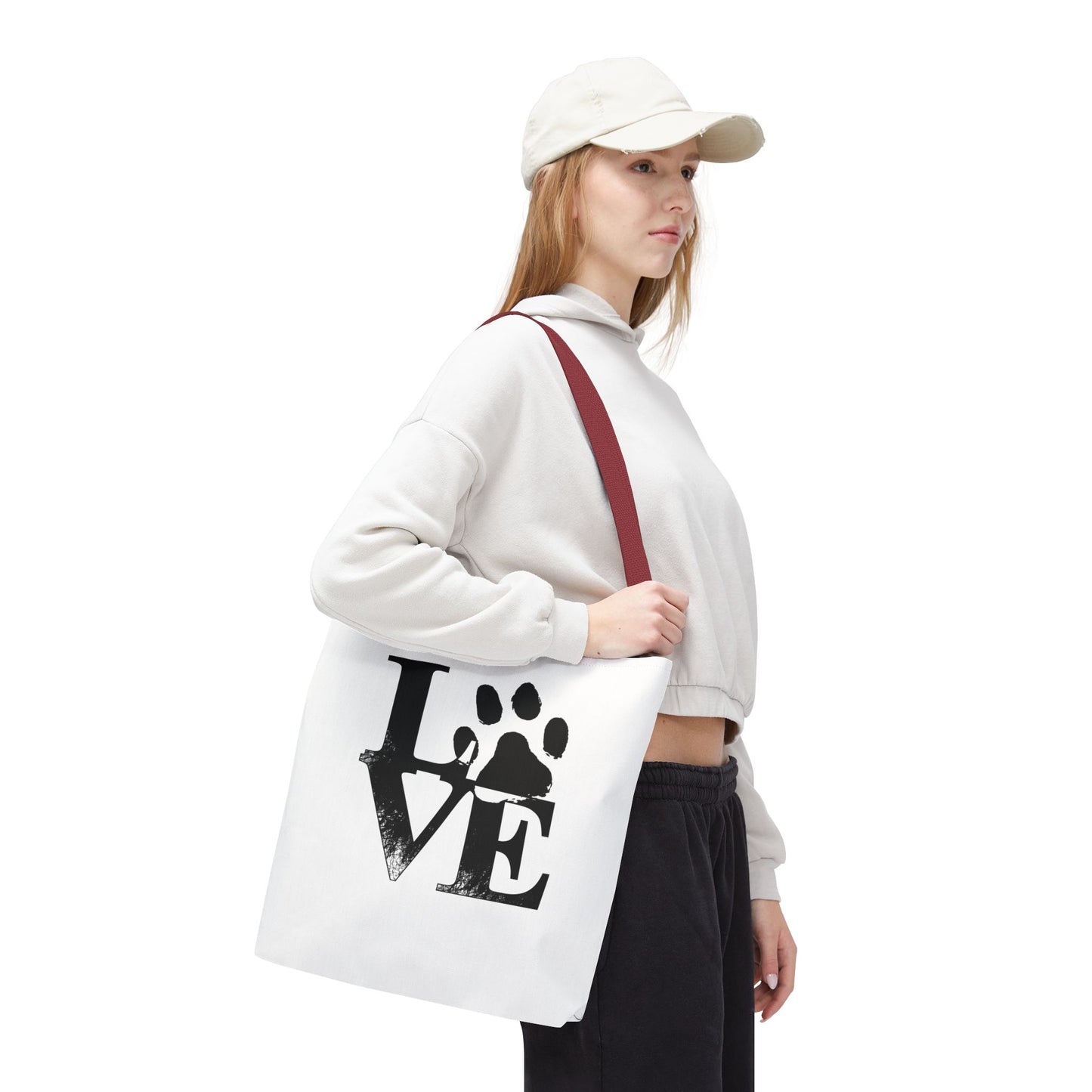 Love Paw Print Tote Bag, Pet Lover's Gift, Eco-Friendly Shopping Bag, Animal Rescue Fundraiser, Personalized Pet Tote