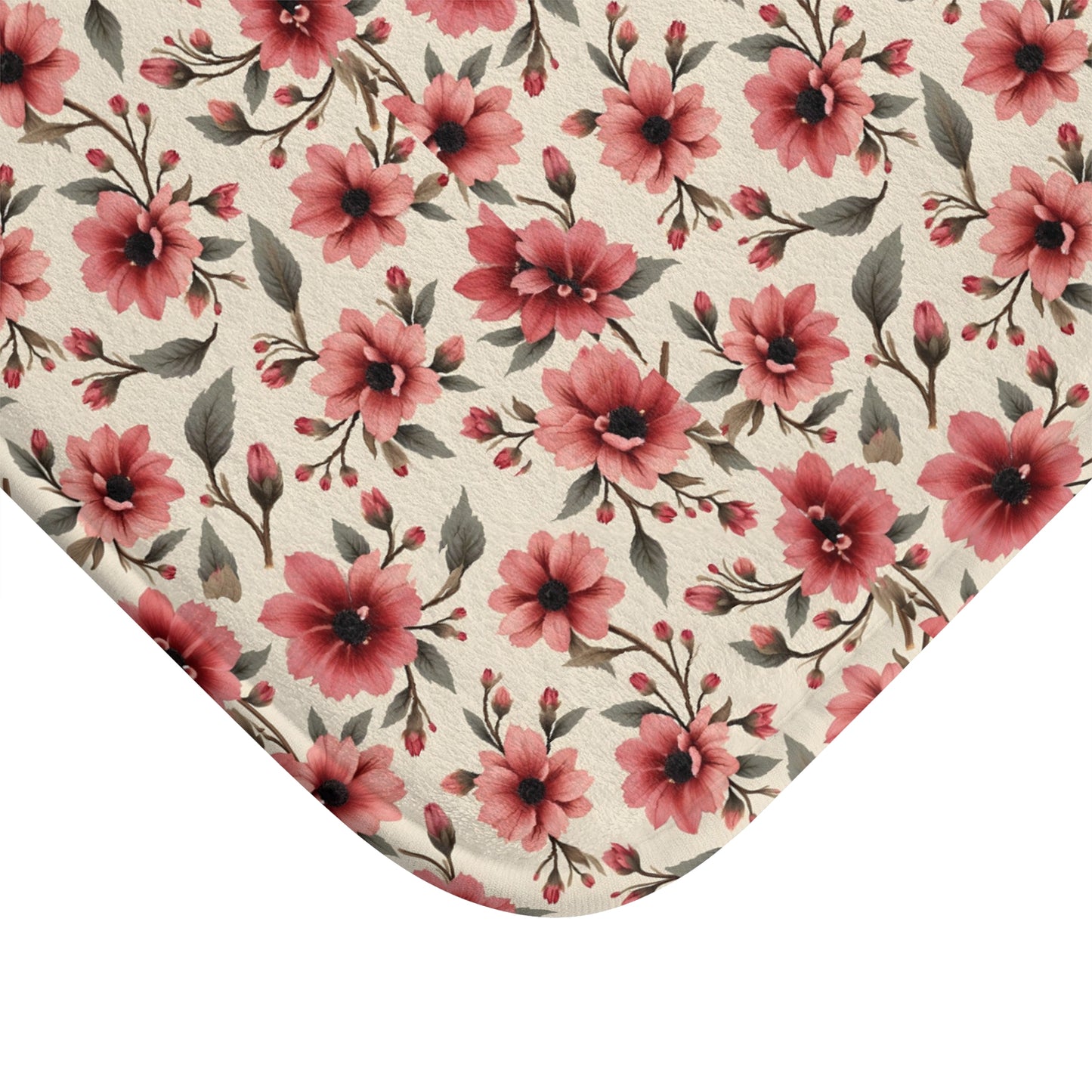 Floral Print Bath Mat - Cozy Bathroom Decor, Flower Bath Rug, Spring Home Accessory, Mothers Day Gift, Floral Shower Mat