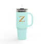 Insulated Travel Mug, 40oz - Letter Z Personalize Hipster Coffee Tumbler
