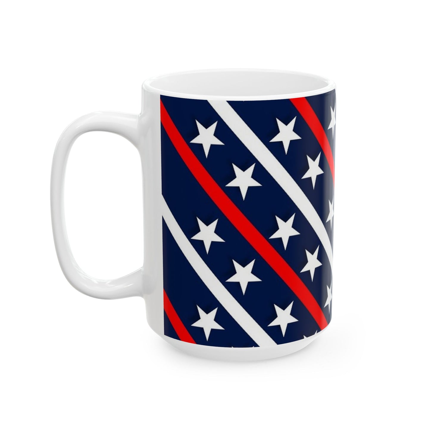 Patriotic Ceramic Mug - Perfect for Independence Day, Veteran's Day, Coffee Lovers, Gift for Him/Her, Kitchen Decor