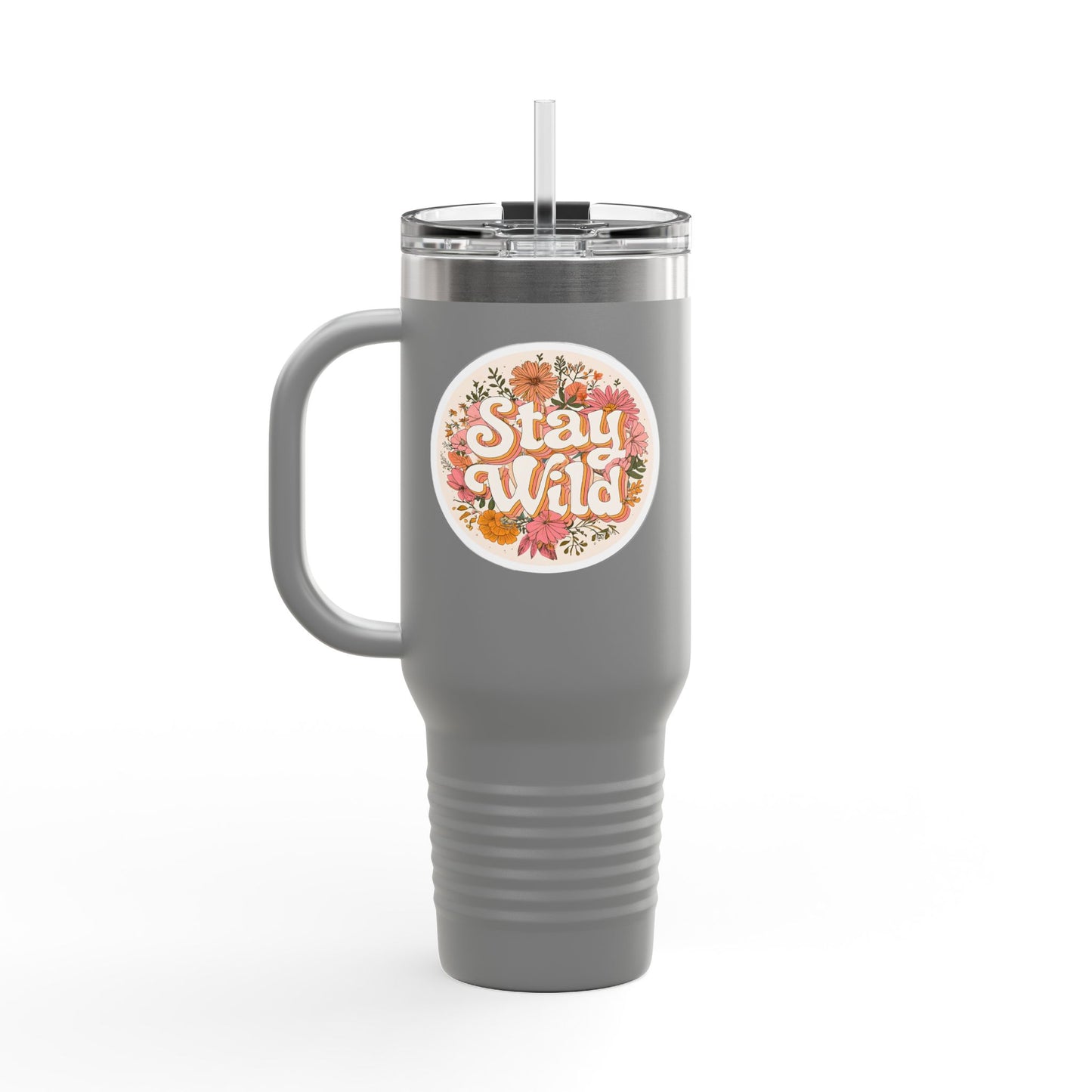 Stay Wild Floral 40oz Insulated Travel Mug