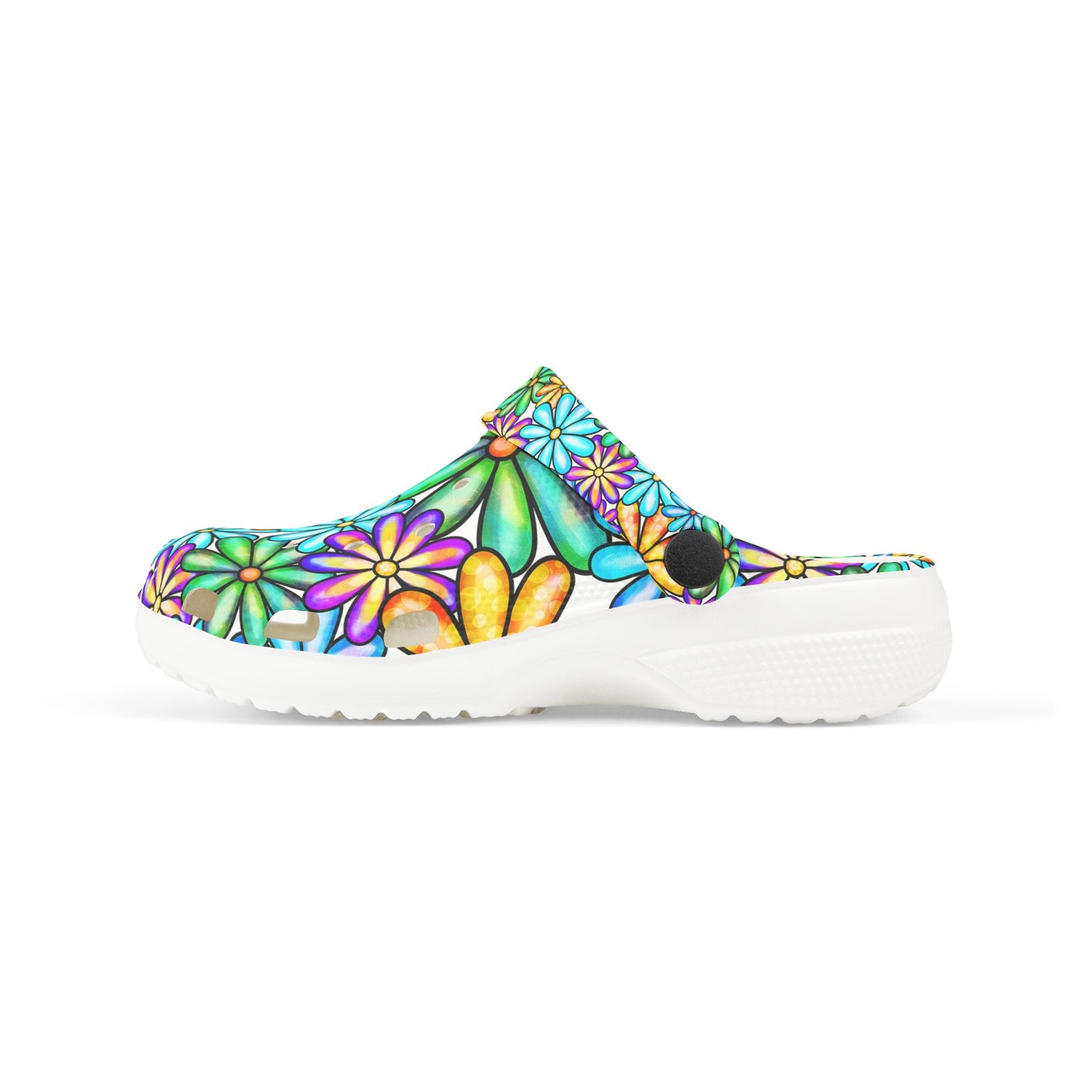 Colorful Floral Kid's EVA Foam Clogs, Fun Summer Shoes, Playful Garden Footwear, Kids' Comfort Sandals, Vibrant Outdoor Footwear