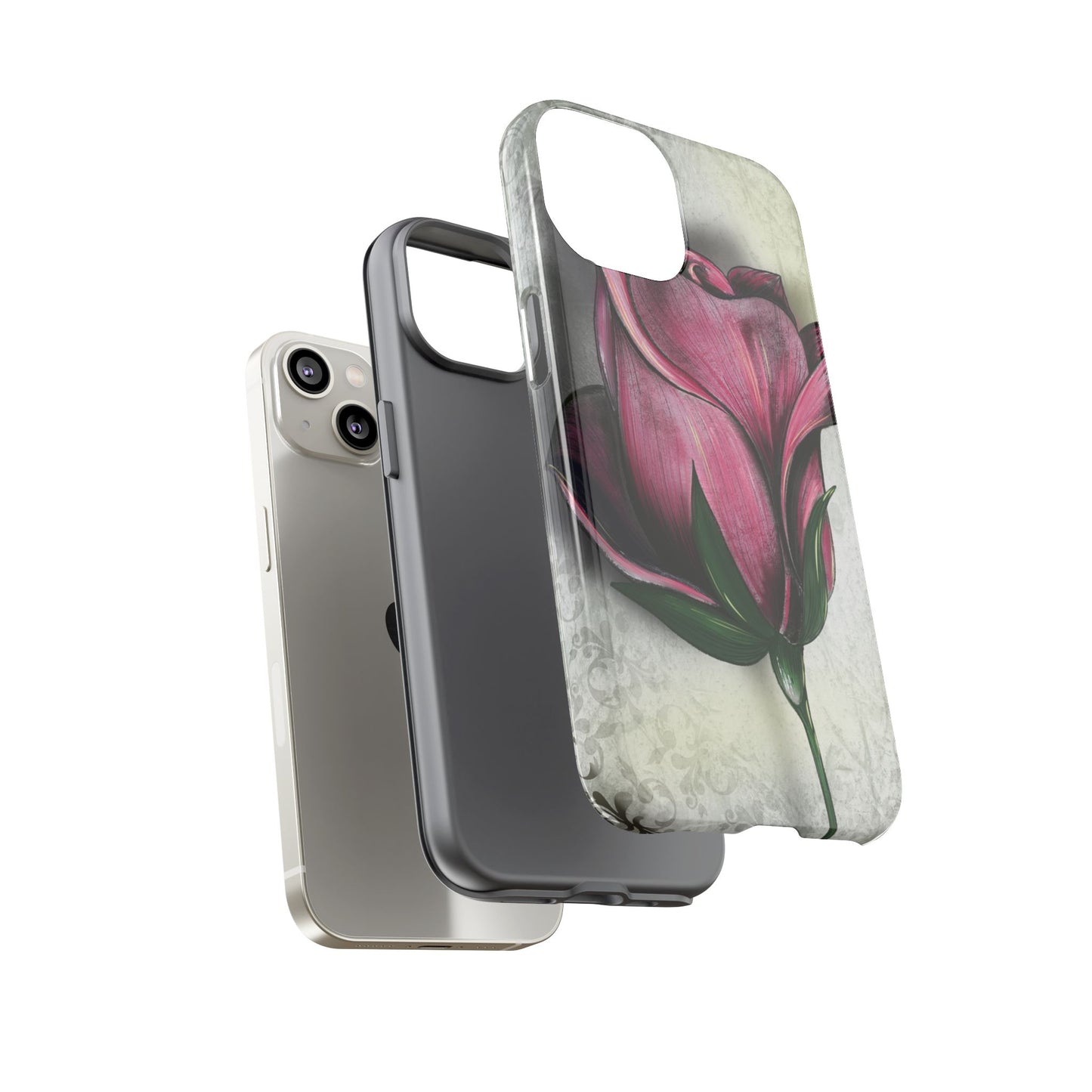 Rose Phone Case – Tough Cases, Floral Phone Cover, Gift for Her, Minimalist Design, Nature Lover's Accessory, Birthday Gift Idea