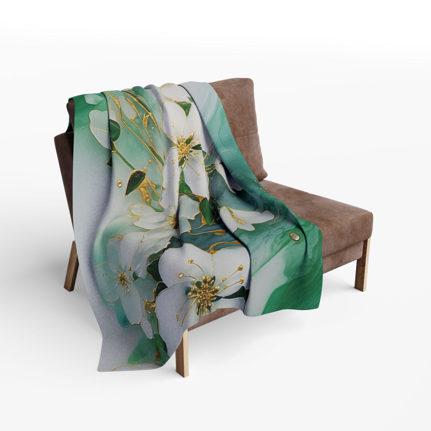 Elegant Floral Arctic Fleece Blanket, Cozy Home Decor, Gift for Her, Wedding Present, Nursery Accent, Luxe Throw
