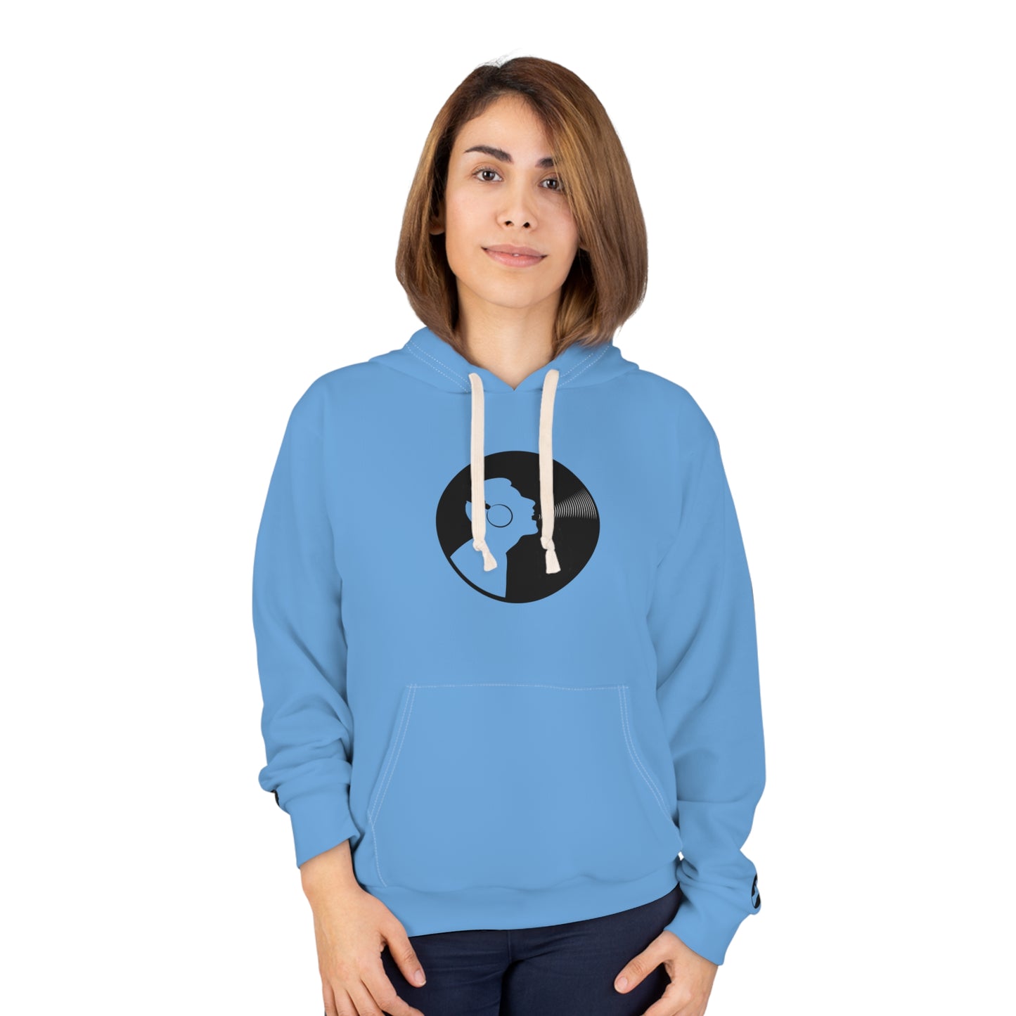 Vinyl Record Silhouette Hoodie | Unisex Pullover Sweatshirt, Music Lover Gift, Retro Style, Cozy Wear, Casual Hoodie