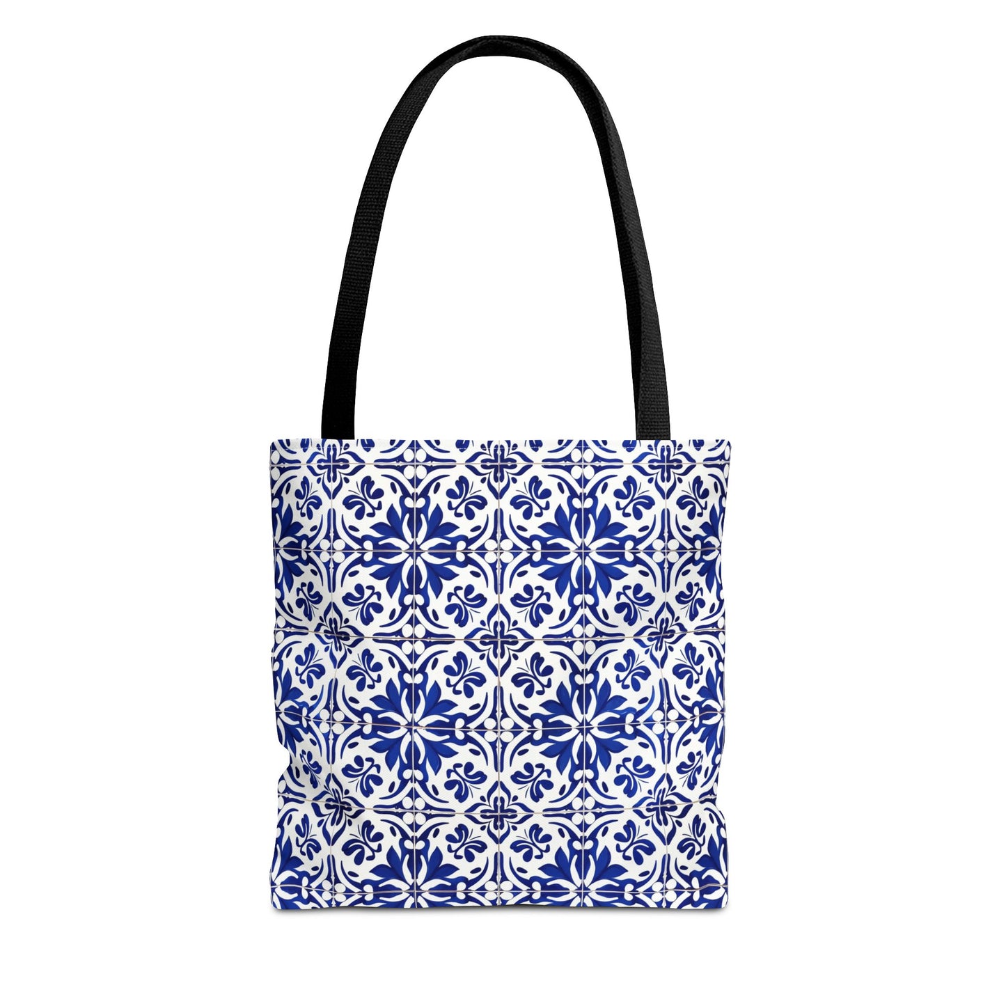 Blue Moroccan Tile Tote Bag - All-Over Print Patterned Market Tote