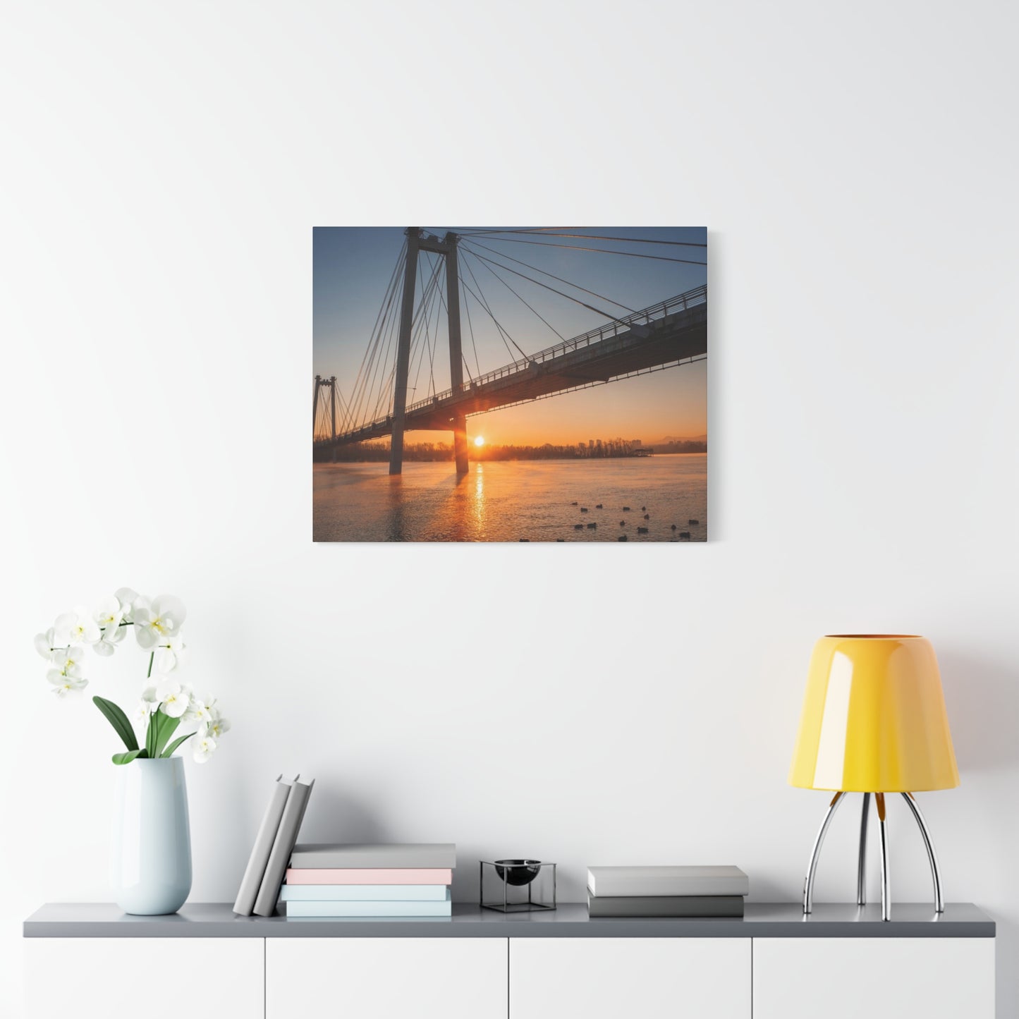 Sunrise Bridge Canvas Wall Art — Matte Stretched Canvas