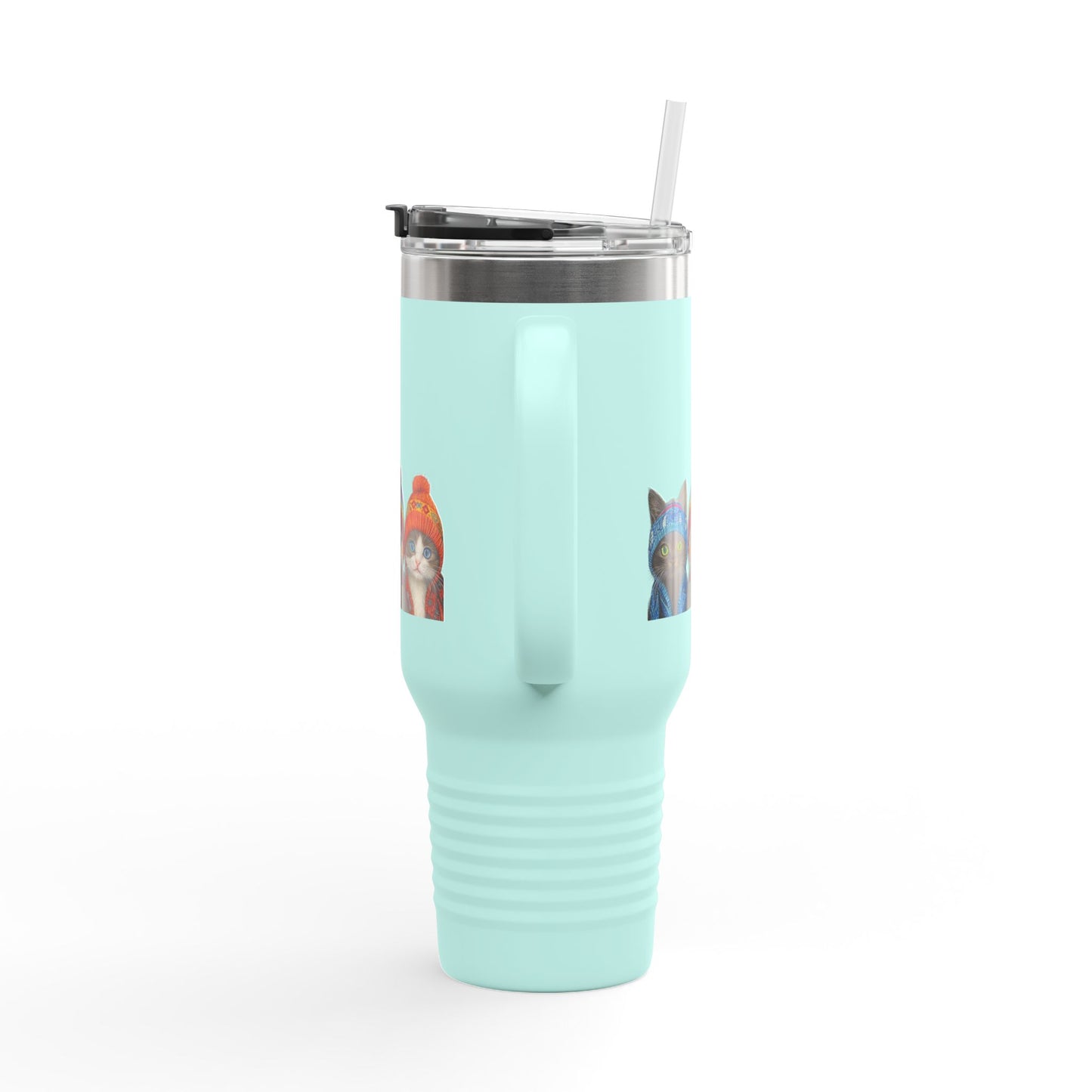 Cat-Themed Insulated Travel Mug, Perfect for Coffee Lovers, Gifts for Cat Owners, Travel Accessories, Cute Cat Lovers Gift, 40oz Mug