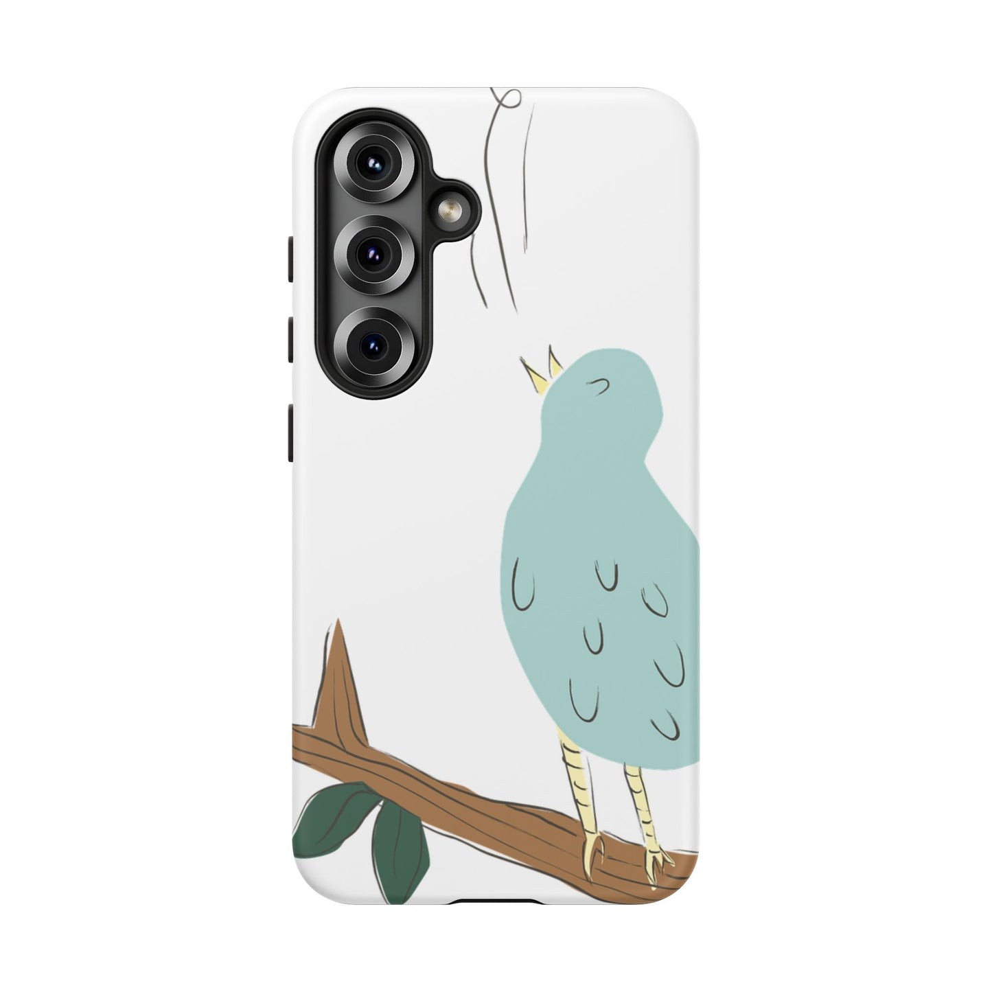 Birdsong Phone Case — Cute Blue Bird on Branch Protective Case