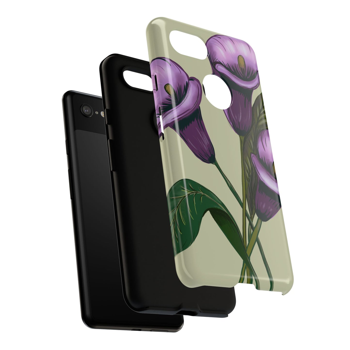 Floral Phone Case - Tough Cases, Purple Flower Design, Cell Phone Accessories, Gift for Her, Nature Lover Essentials