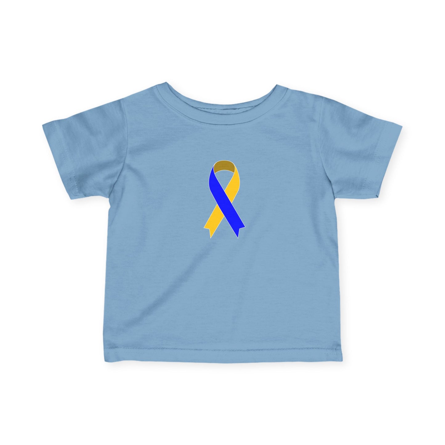 Infant Fine Jersey Tee with Blue and Yellow Ribbon, Cute Baby T-Shirt, Baby Shower Gift, Toddler Apparel, Infant Outfit, Newborn Clothes
