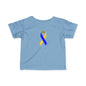 Infant Fine Jersey Tee with Blue and Yellow Ribbon, Cute Baby T-Shirt, Baby Shower Gift, Toddler Apparel, Infant Outfit, Newborn Clothes