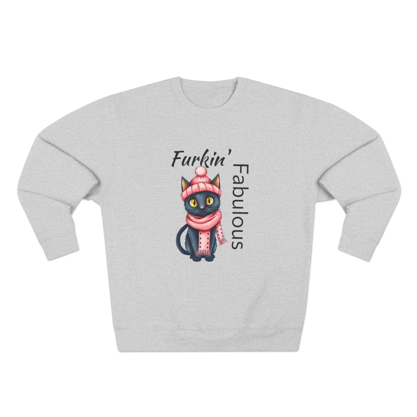 Furkin' Fabulous Cat Sweatshirt – Cute Winter Kitten Graphic Crewneck