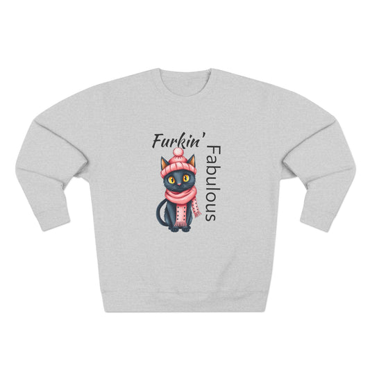 Furkin' Fabulous Cat Sweatshirt – Cute Winter Kitten Graphic Crewneck