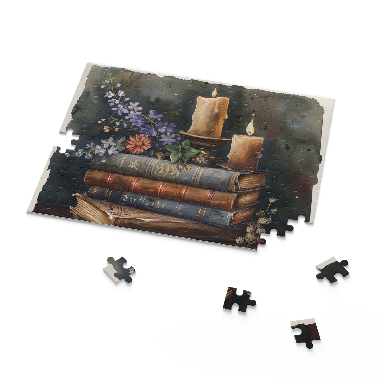 Cozy Candlelit Books Puzzle - Perfect Gift for Book Lovers, Family Activity, Home Decor, Relaxation, Fun Challenges