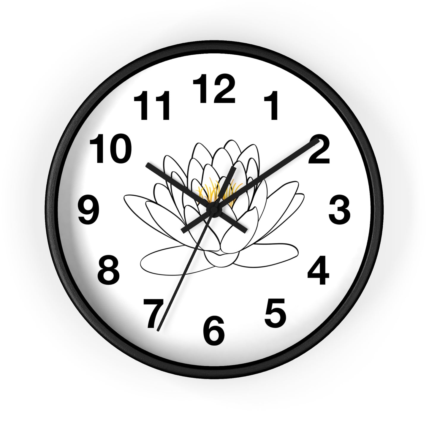 Lotus Flower Wall Clock, Boho Home Decor, Meditation Gift, Office Timepiece, Unique Wall Art, Zen Decor