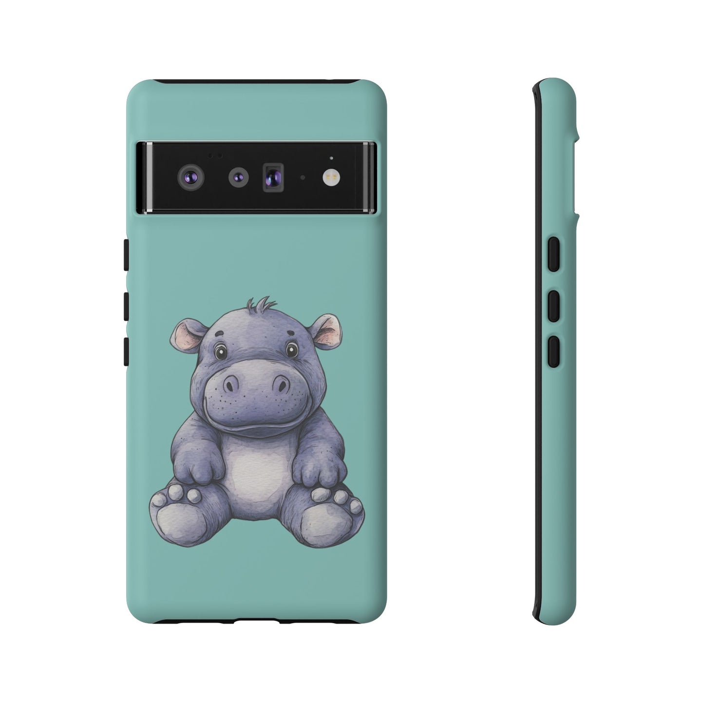 Cute Hippo Phone Case, Tough Phone Cover, Fun Animal Case, Gift for Kids, Cute Decor, Birthday Present