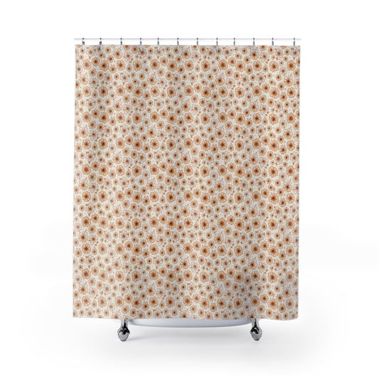 Boho Floral Shower Curtain, Vintage Bathroom Decor, Romantic Home Accessory, Gift for Her, Modern Bohemian Style