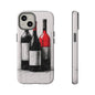 Wine Lover's Phone Case, Tough Phone Cover, Artistic Wine Design, Gift for Wine Enthusiasts, Customizable Case, Unique Wine Art