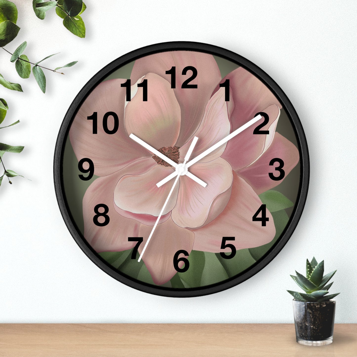 Floral Wall Clock - Elegant Timepiece, Home Decor, Gift for Flower Lovers, Mother's Day, Spring Decor, Nature Inspired