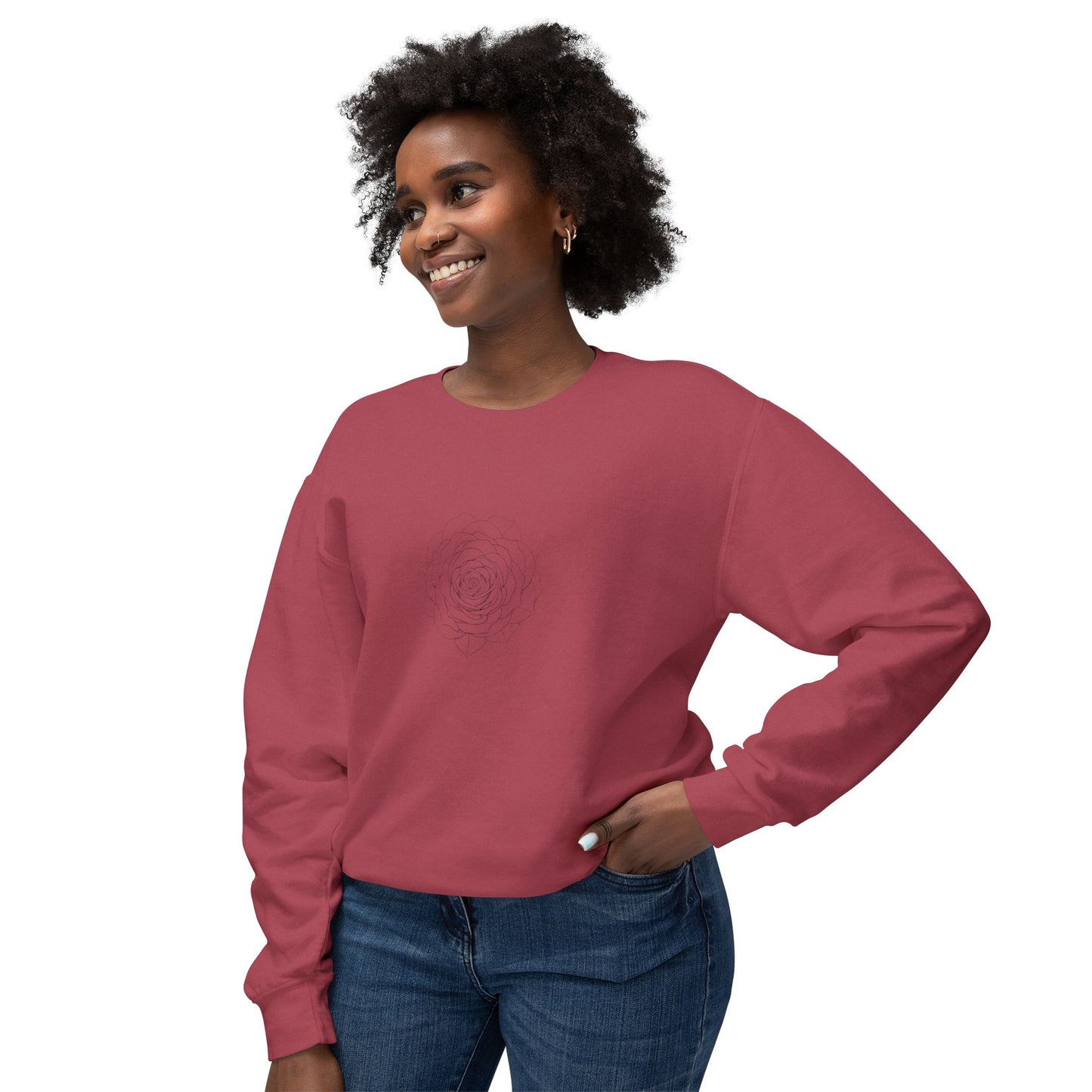 Minimalist Floral Crewneck Sweatshirt, Cozy Unisex Pullover, Casual Spring Apparel, Perfect Gift for Her, Everyday Comfort