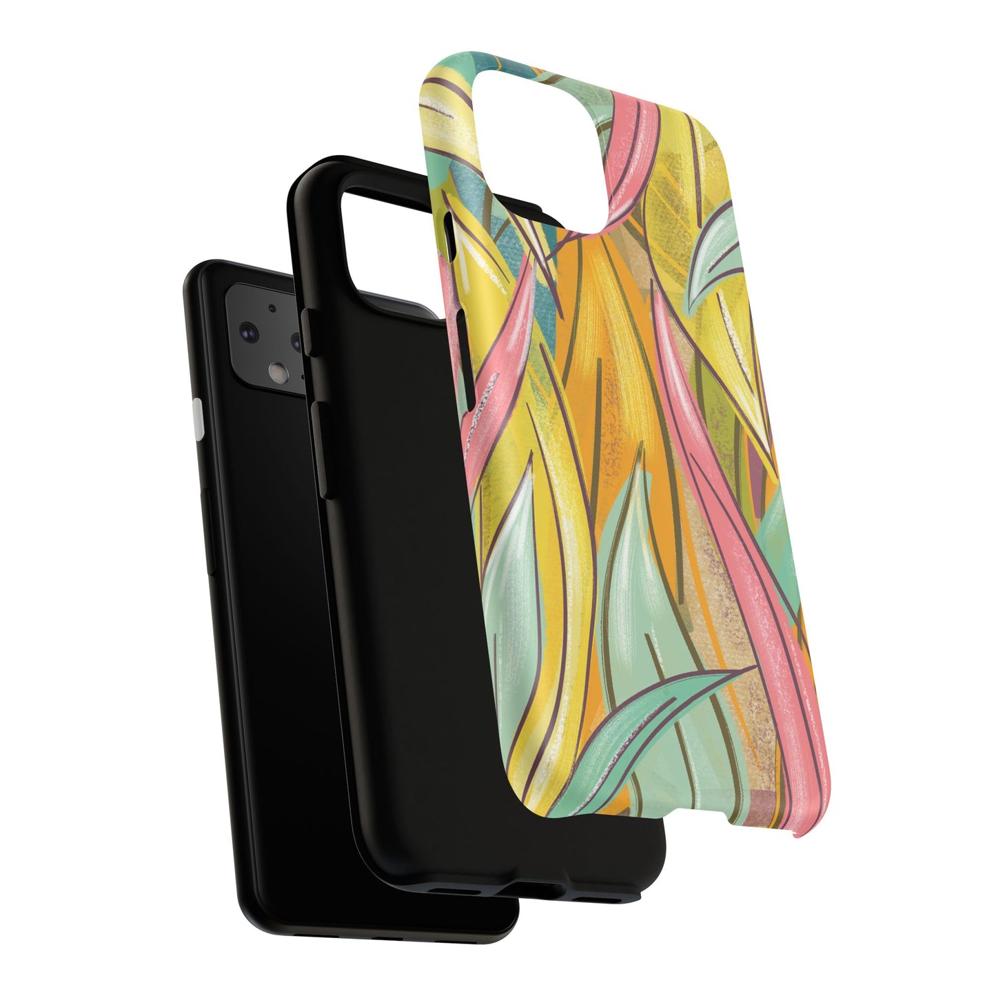 Vibrant Phone Case with Colorful Leaf Design, Tough Cases for Nature Lovers, Eco-Friendly Gift, Summer Vibes, Floral Phone Cover
