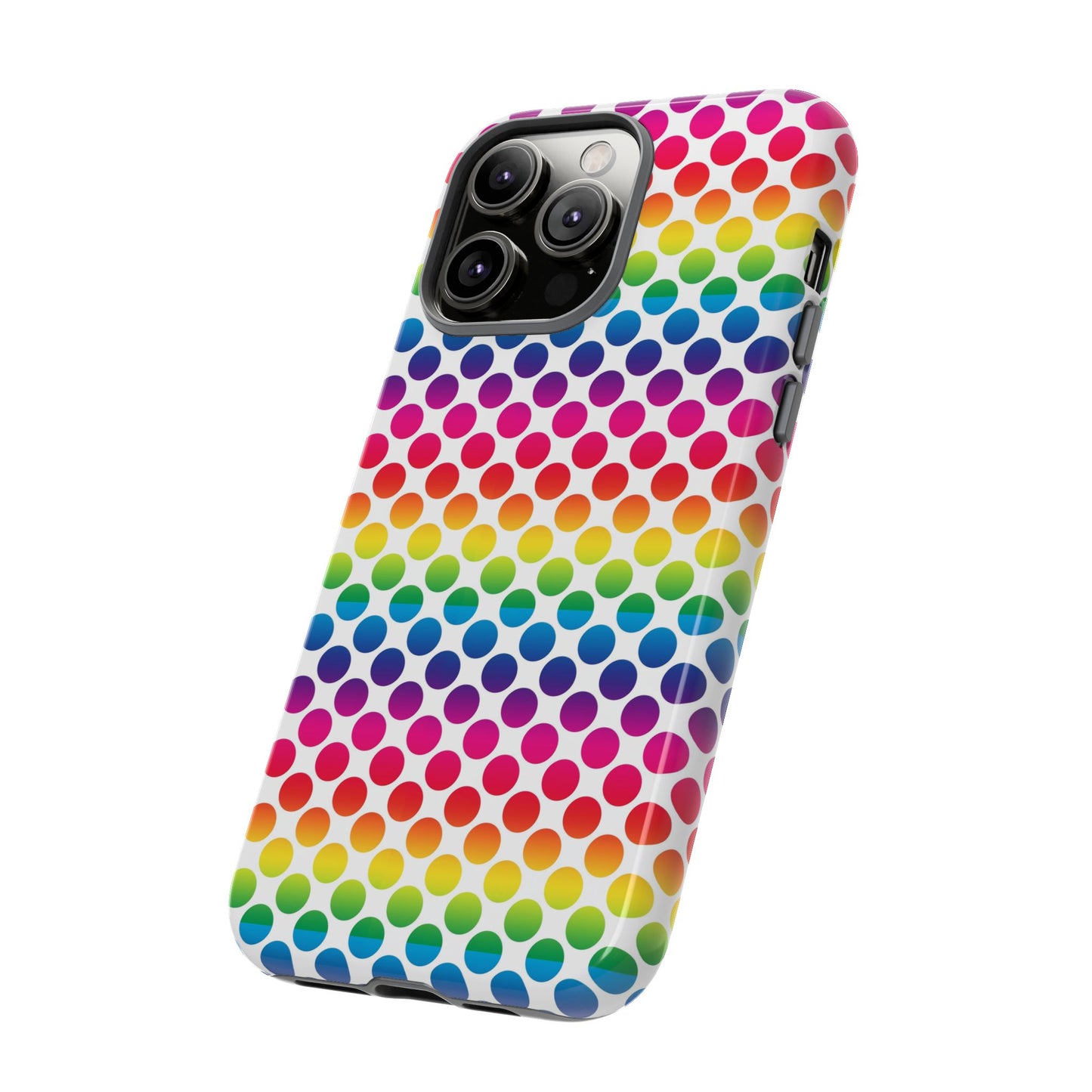 Rainbow Dot Phone Case, Colorful Phone Cover, Fun Phone Accessory, Gift for Friends, Trendy Mobile Case