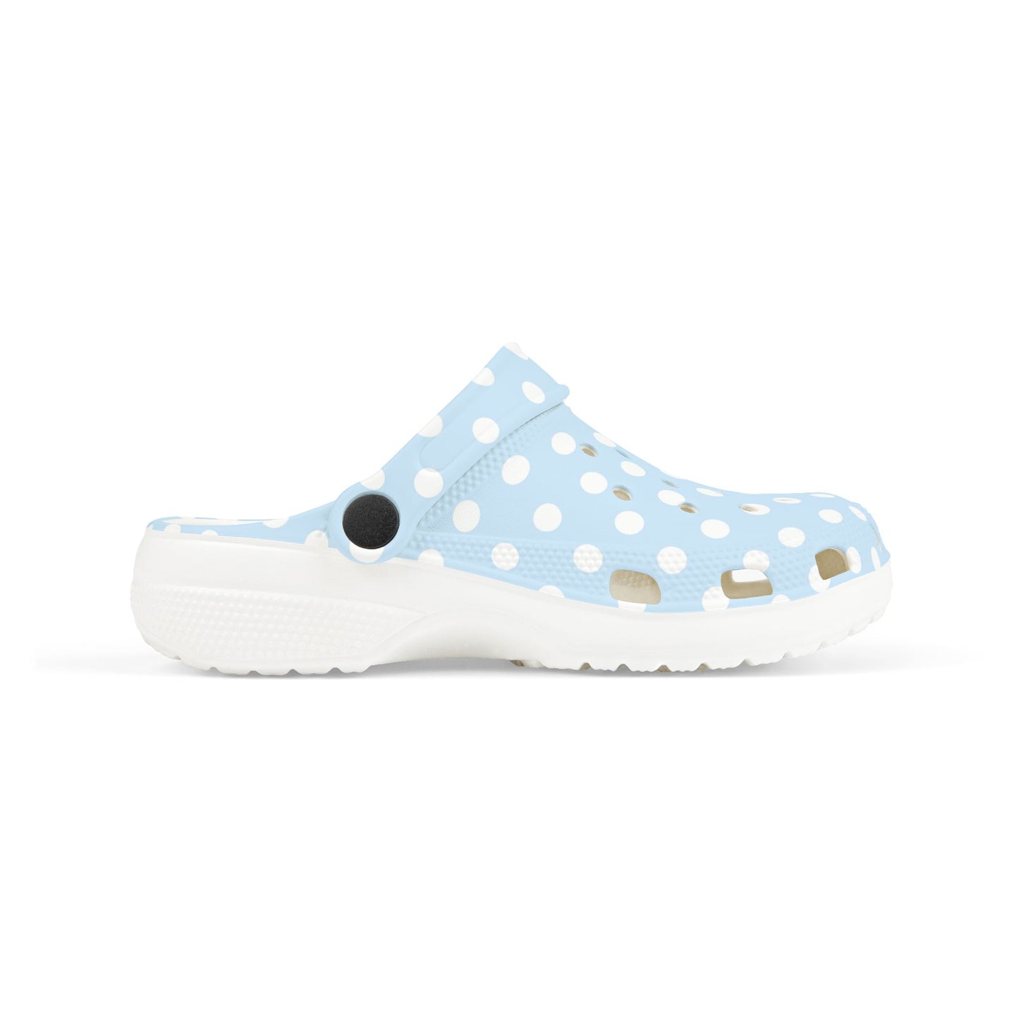 Kids Polka Dot EVA Foam Clogs — Light Blue Slip‑On Casual Shoes