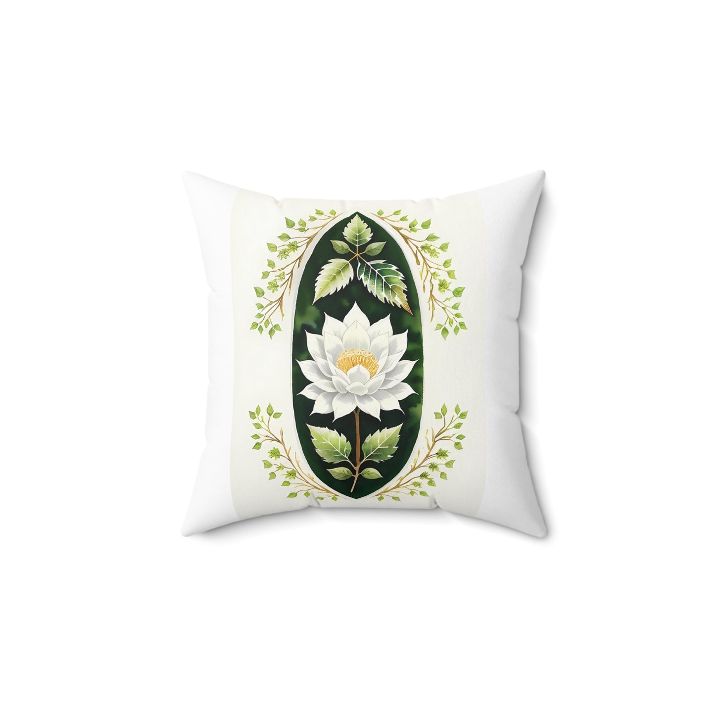 Botanical Lotus Throw Pillow, Home Decor, Floral Cushion, Nature Inspired Decoration, Gift for Plant Lovers