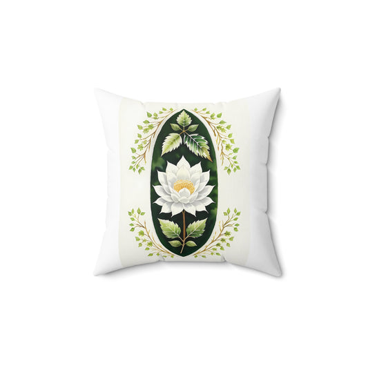 Botanical Lotus Throw Pillow, Home Decor, Floral Cushion, Nature Inspired Decoration, Gift for Plant Lovers