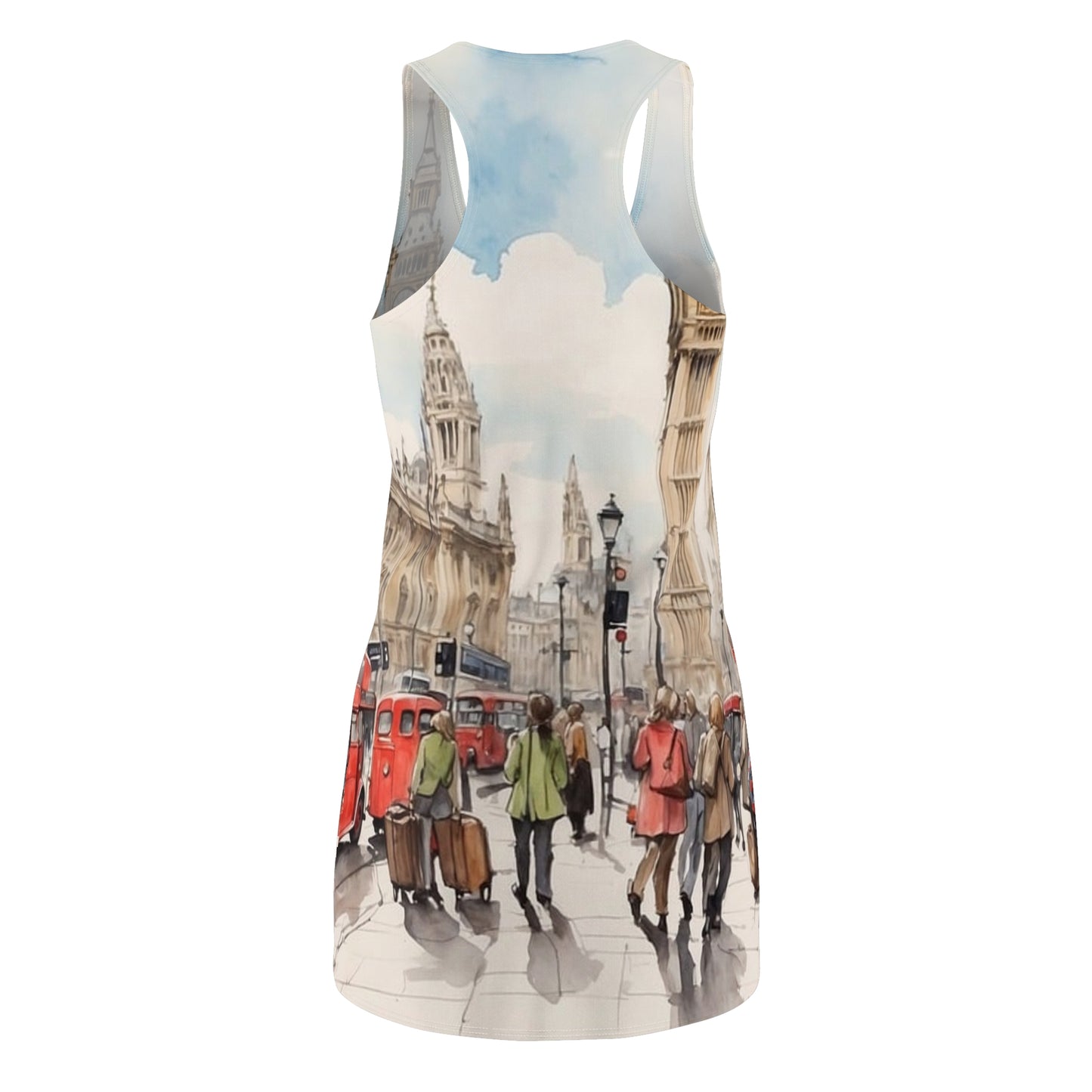 London-Inspired Women's Racerback Dress, Summer Dress, Vacation Outfit, Travel Apparel, Unique Gift Idea