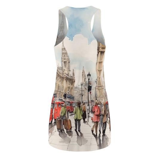London-Inspired Women's Racerback Dress, Summer Dress, Vacation Outfit, Travel Apparel, Unique Gift Idea