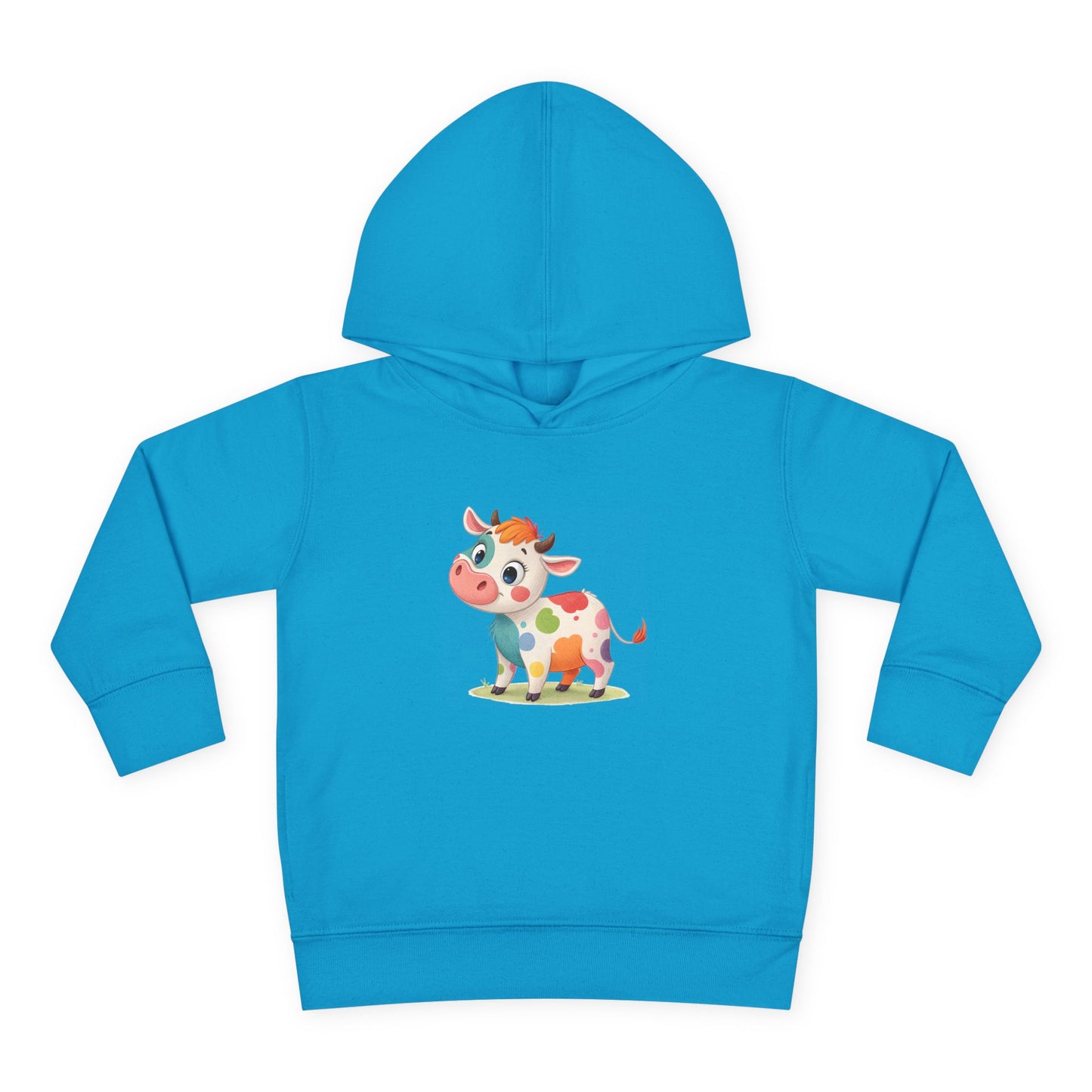 Cute Cow Toddler Pullover Fleece Hoodie, Kids' Hoodie, Animal Hoodie, Cozy Kids Apparel, Fun Gifts for Toddlers, Birthday Gift